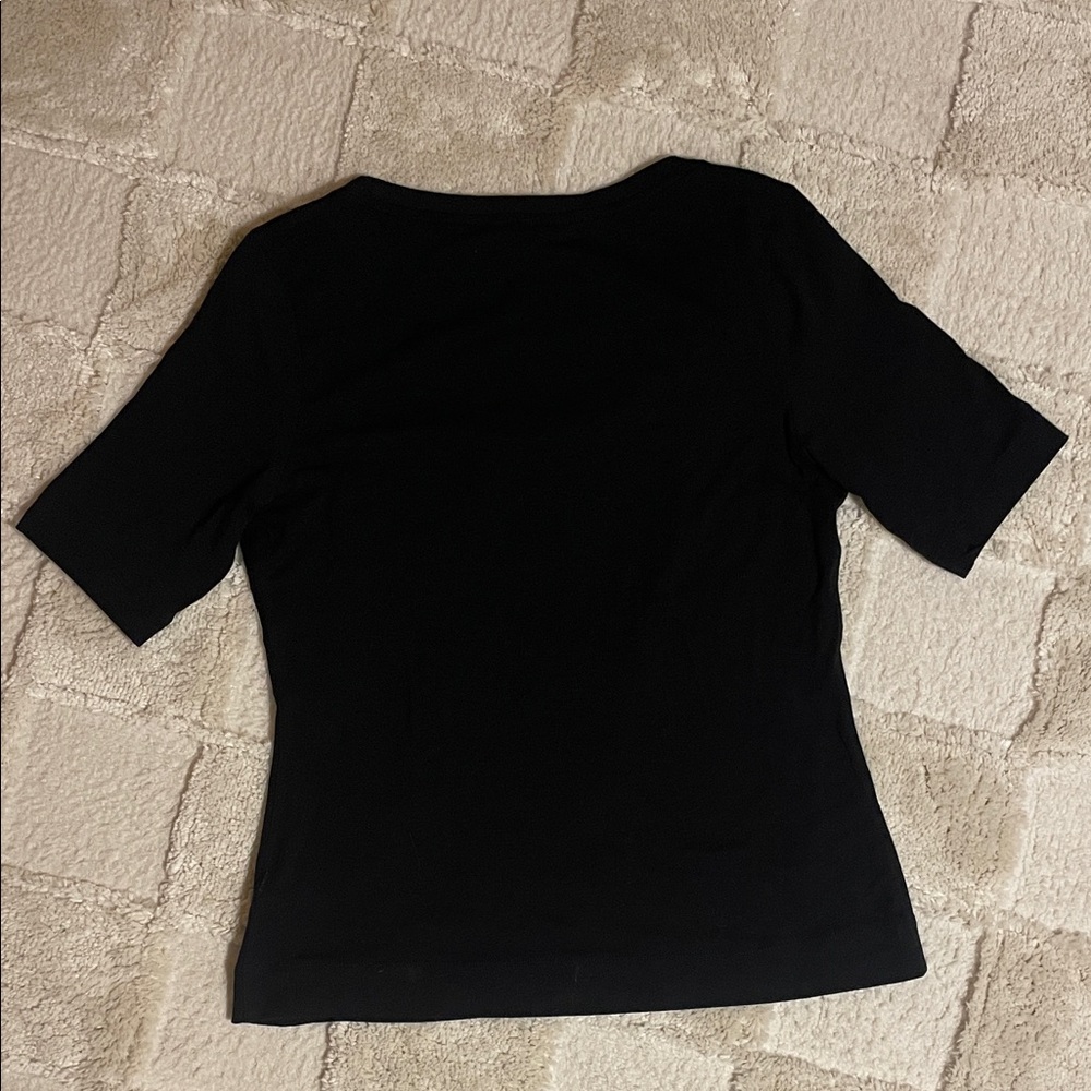 Athleta Black Scoop Neck Women's Tee - Picture 4 of 6